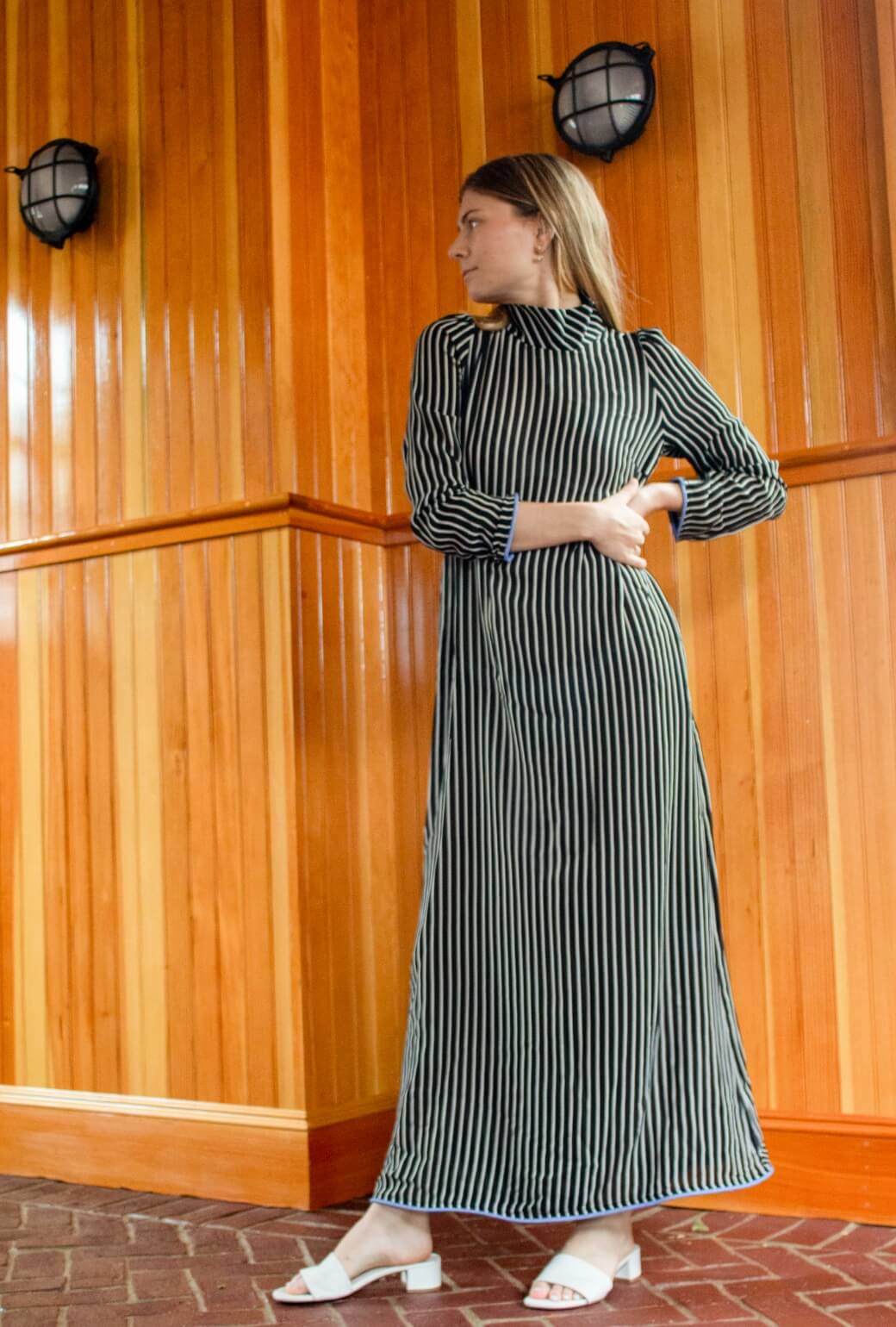 Buru x TCC Mod Kaftan - Black and White Stripe