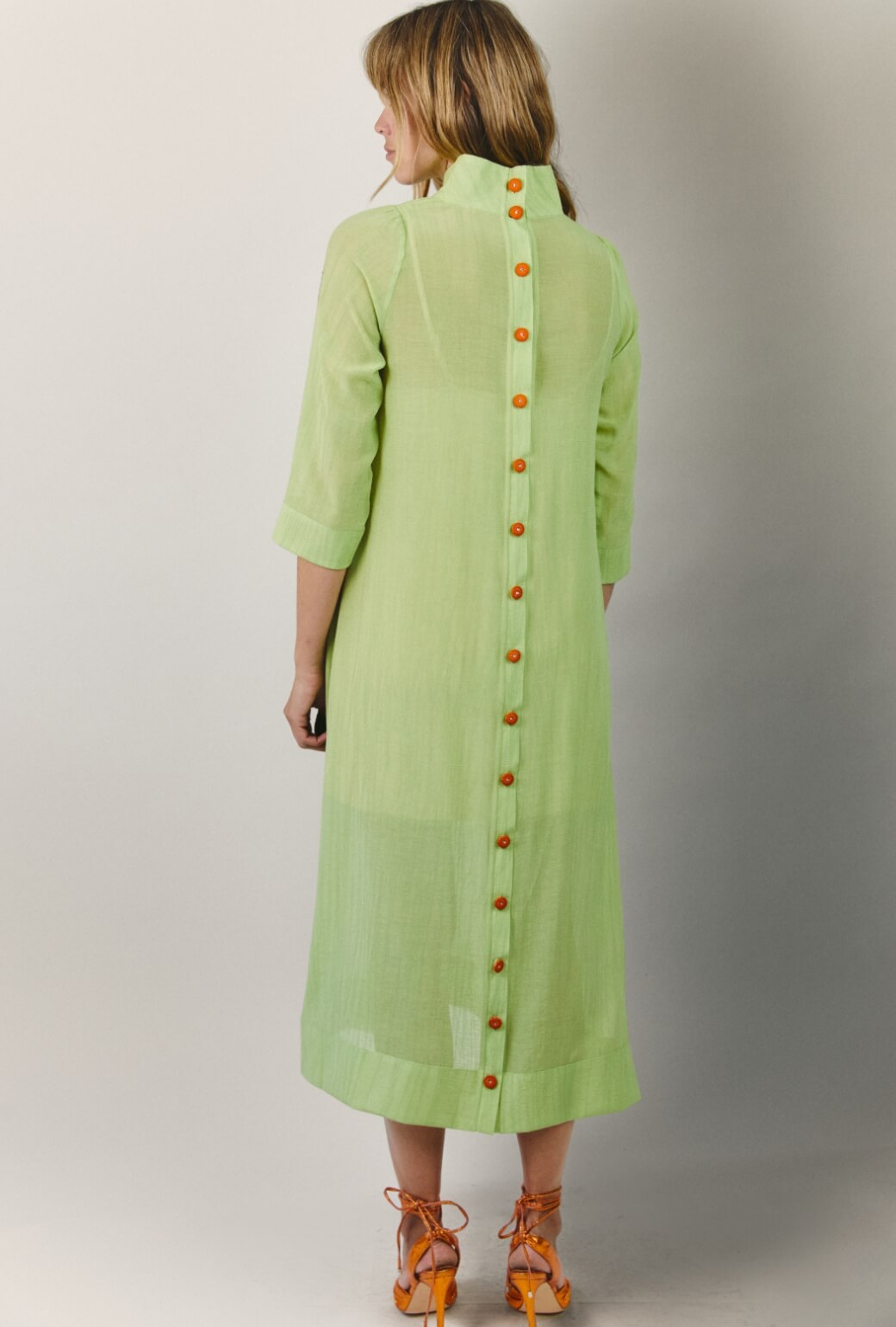 Mod Kaftan - Sheer Chartreuse