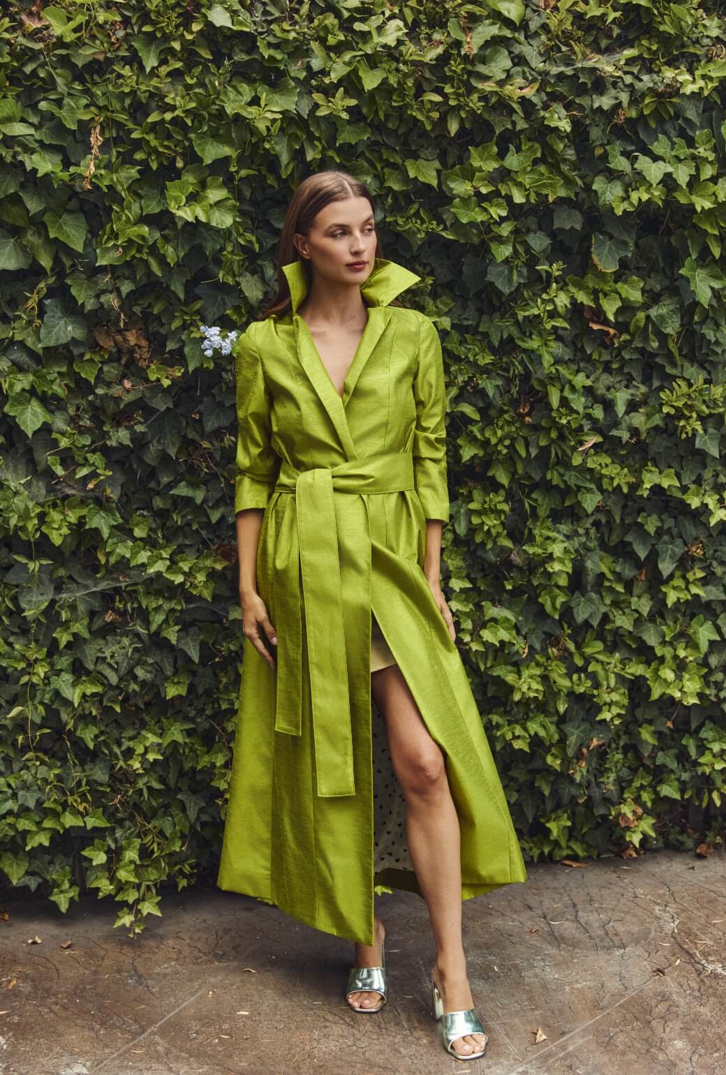 Opera Coat - Green Taffeta
