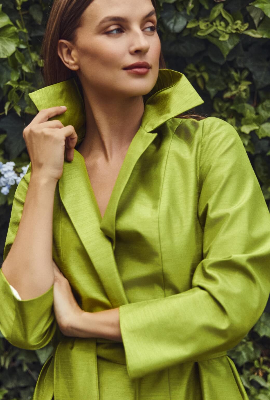 Opera Coat - Green Taffeta