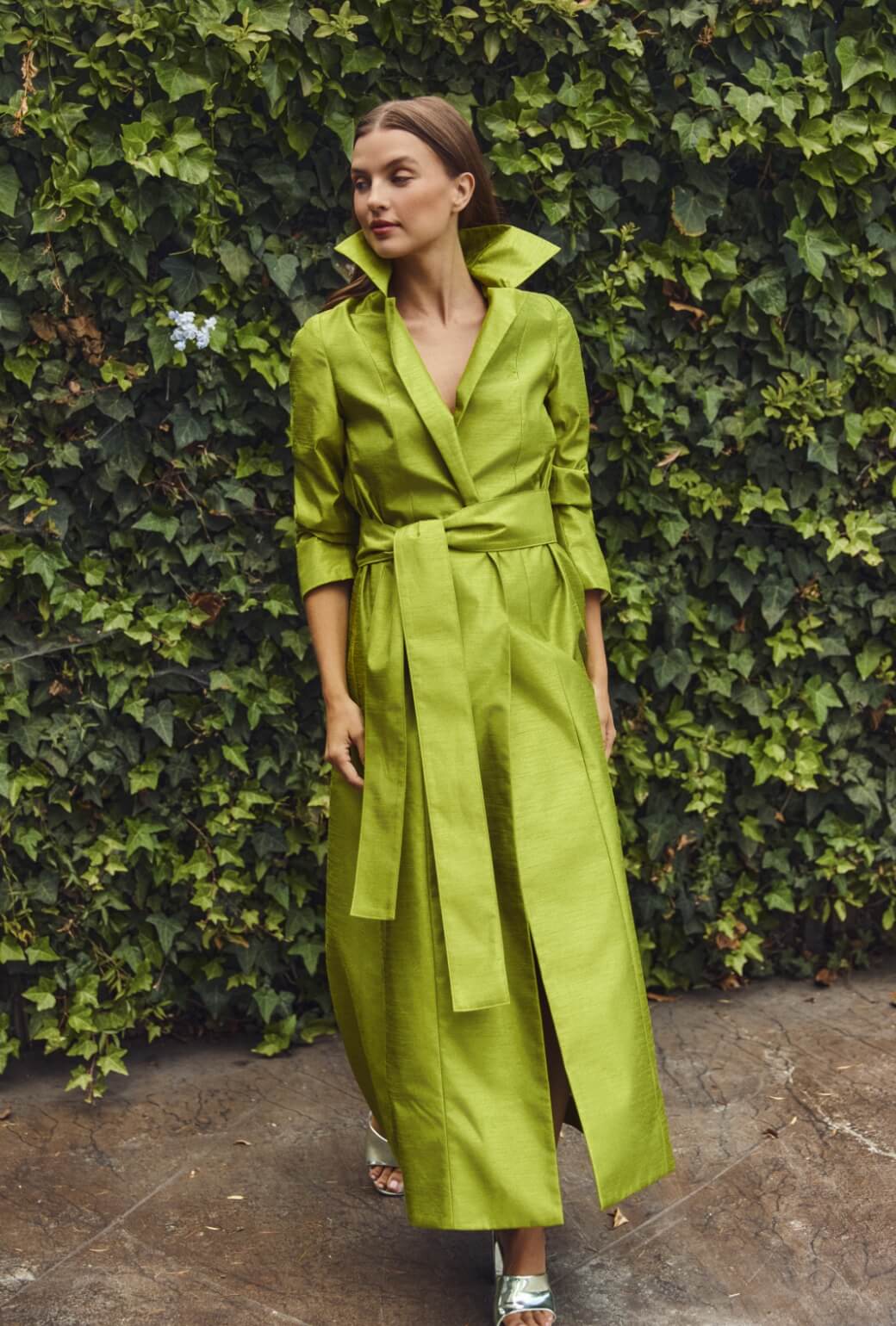 Opera Coat - Green Taffeta