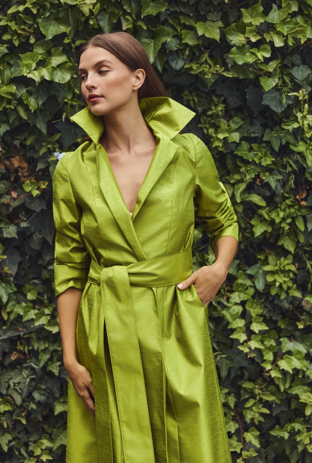 Opera Coat - Green Taffeta