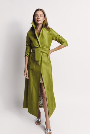 Opera Coat - Green Taffeta