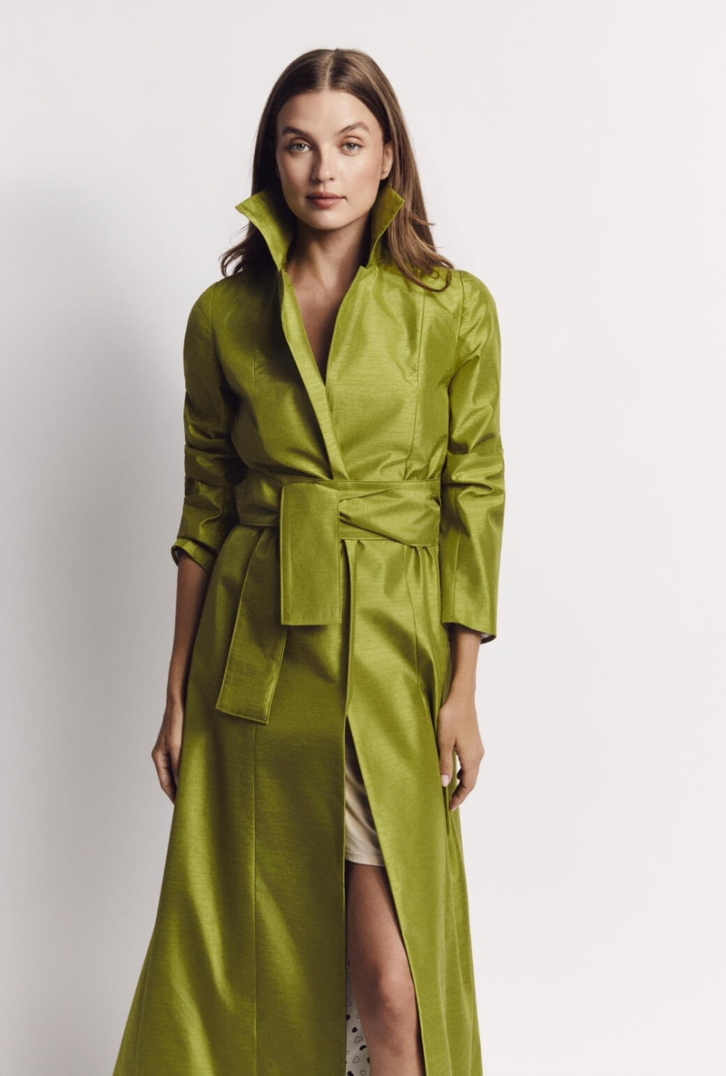 Opera Coat - Green Taffeta