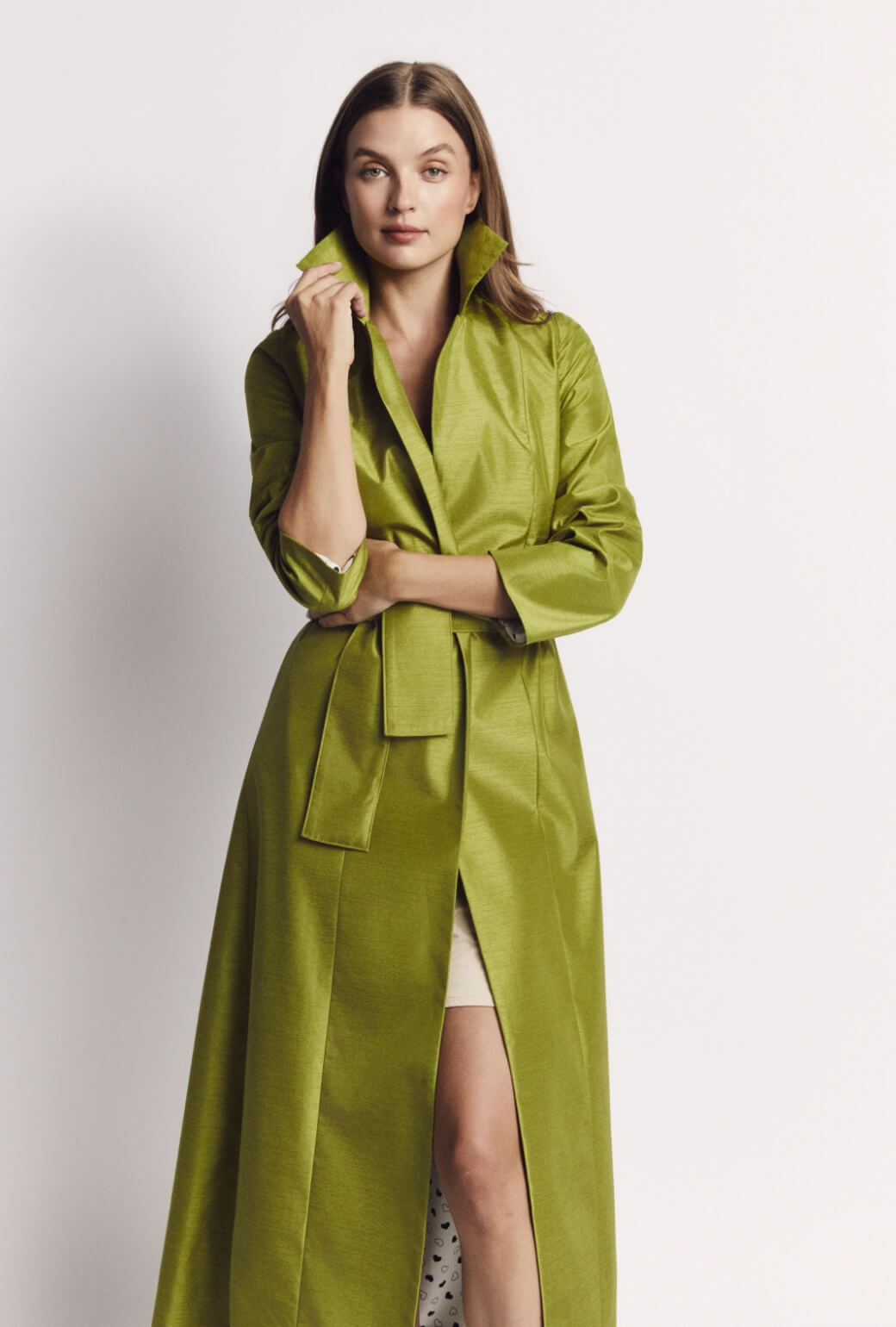 Opera Coat - Green Taffeta