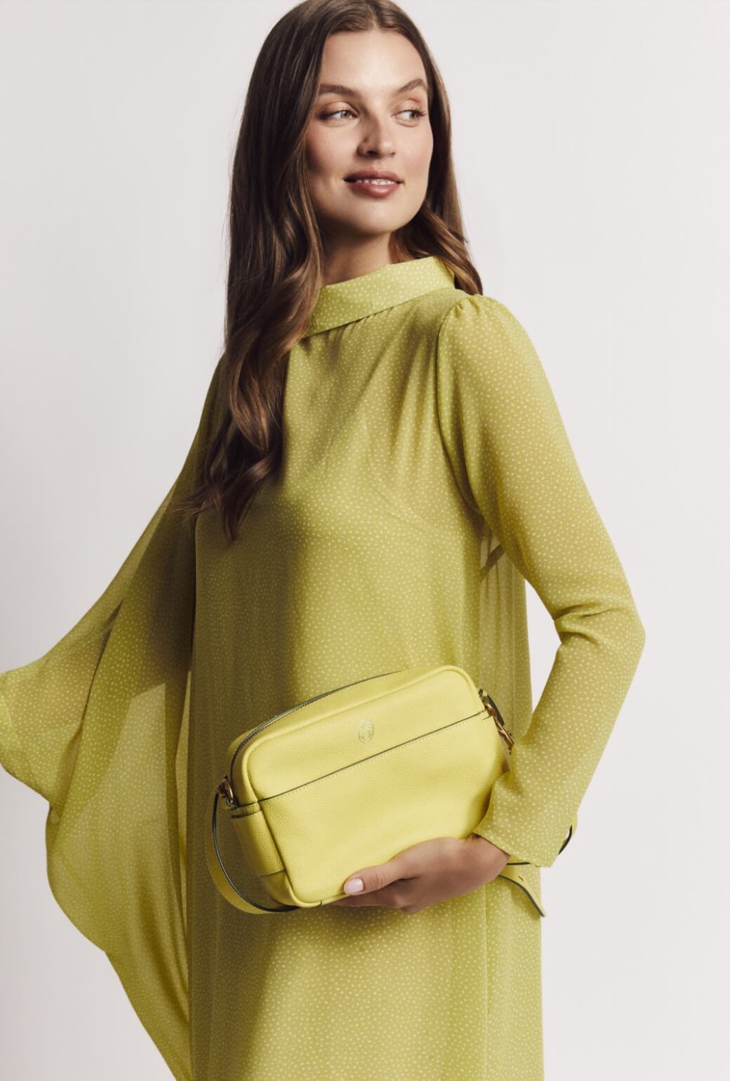 Palm Canyon Kaftan - Lime Sheer Dot