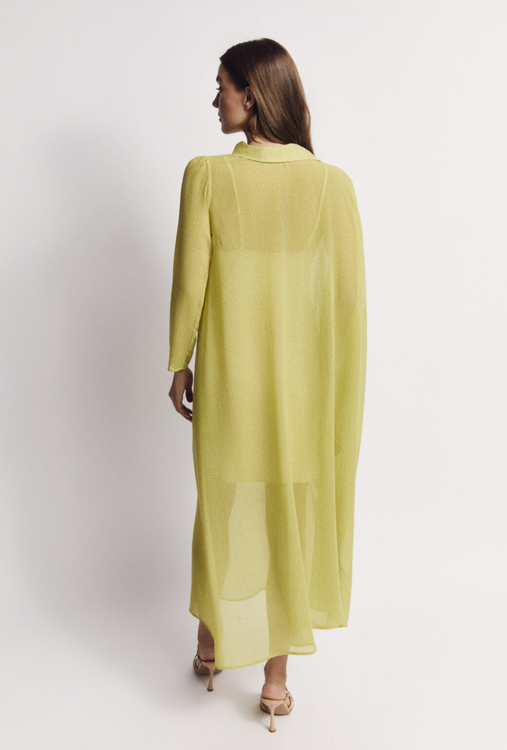 Palm Canyon Kaftan - Lime Sheer Dot