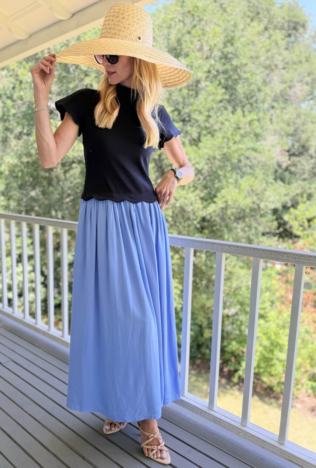 Parade Day Dress - Blue Colorblock