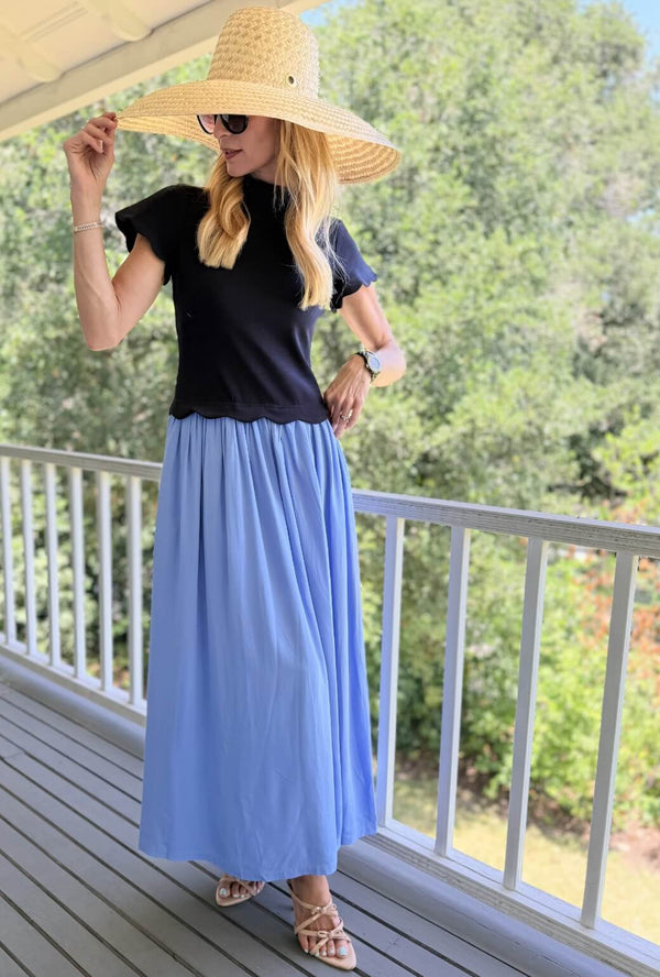 Parade Day Dress - Blue Colorblock