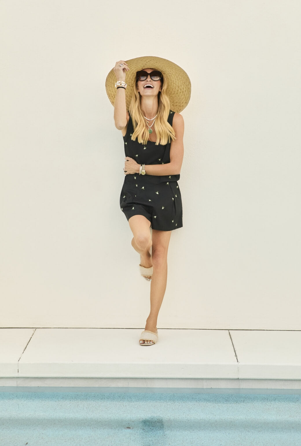 Paulette Set - Black Floral Embroidery