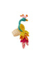 Peacock Rattan Napkin Rings - Aqua