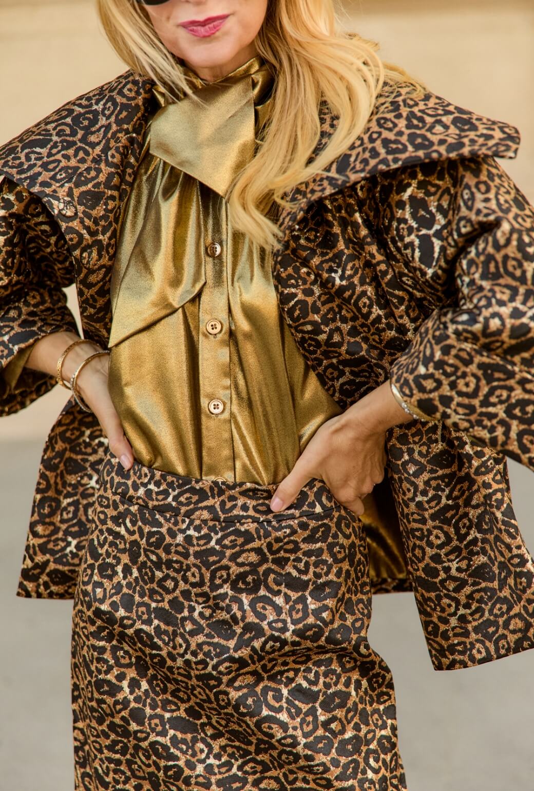 Pencil MINI Skirt - Leopard Print Lurex