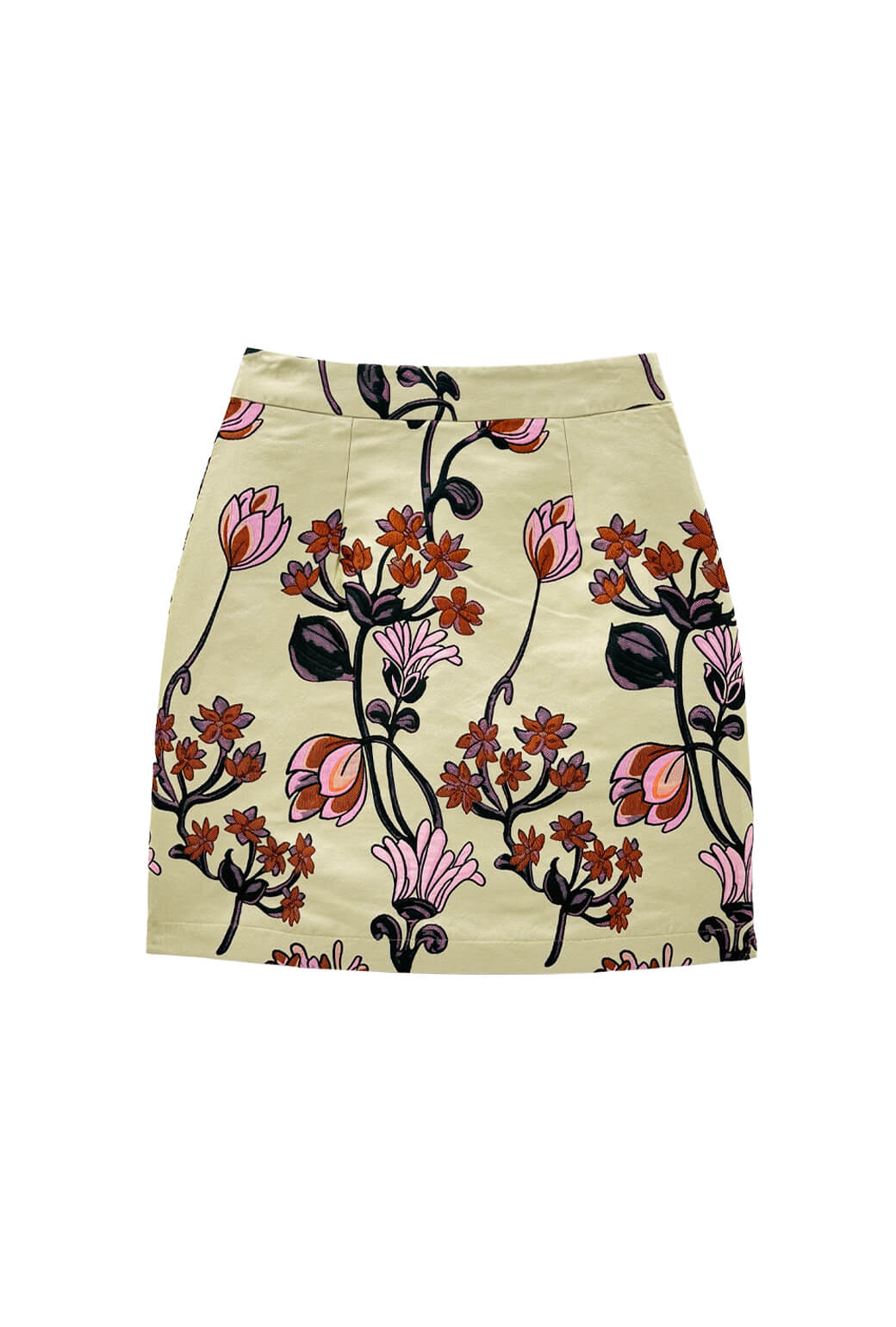 Pencil Skirt Mini - Citron Vines