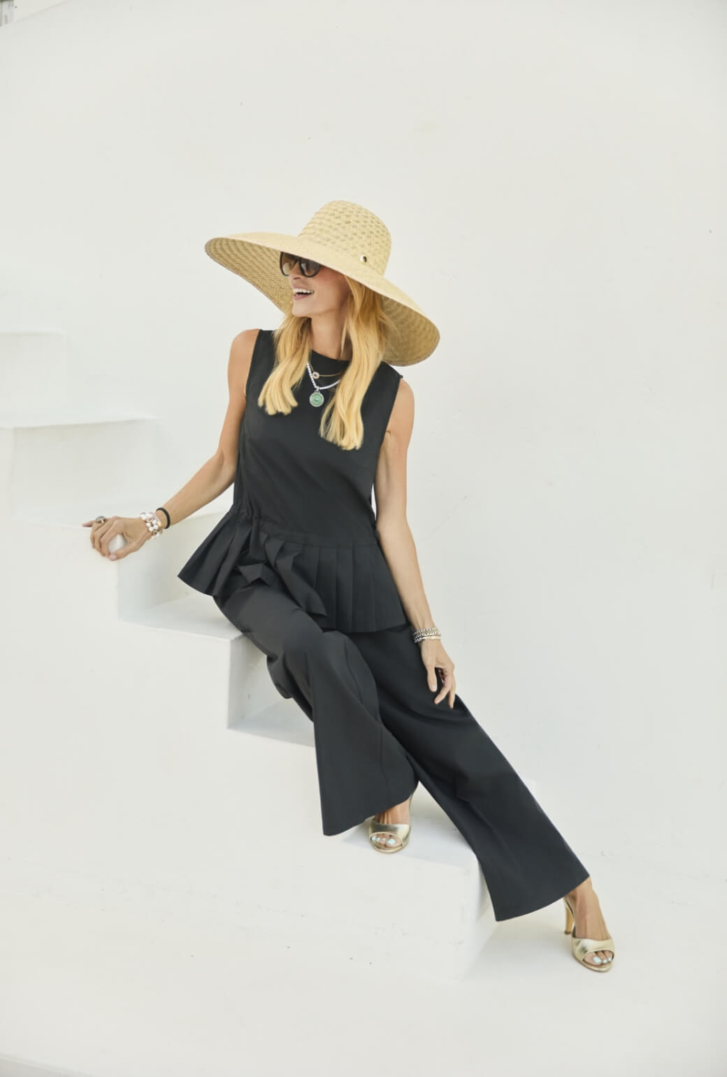 Peplum Jumpsuit - Black