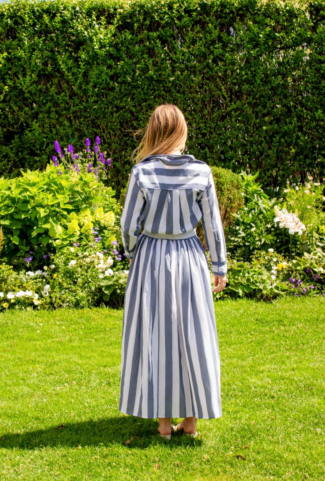 Buru x TCC Perry Blouse - Charcoal Cabana Stripe