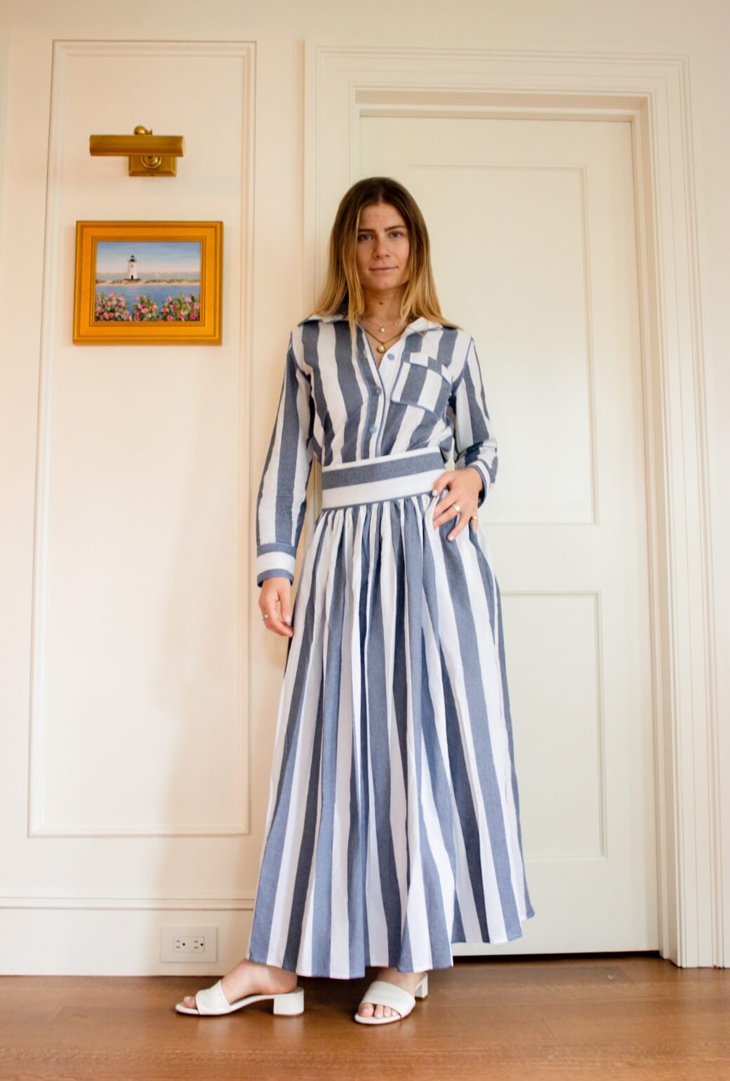 Buru x TCC Perry Blouse - Charcoal Cabana Stripe