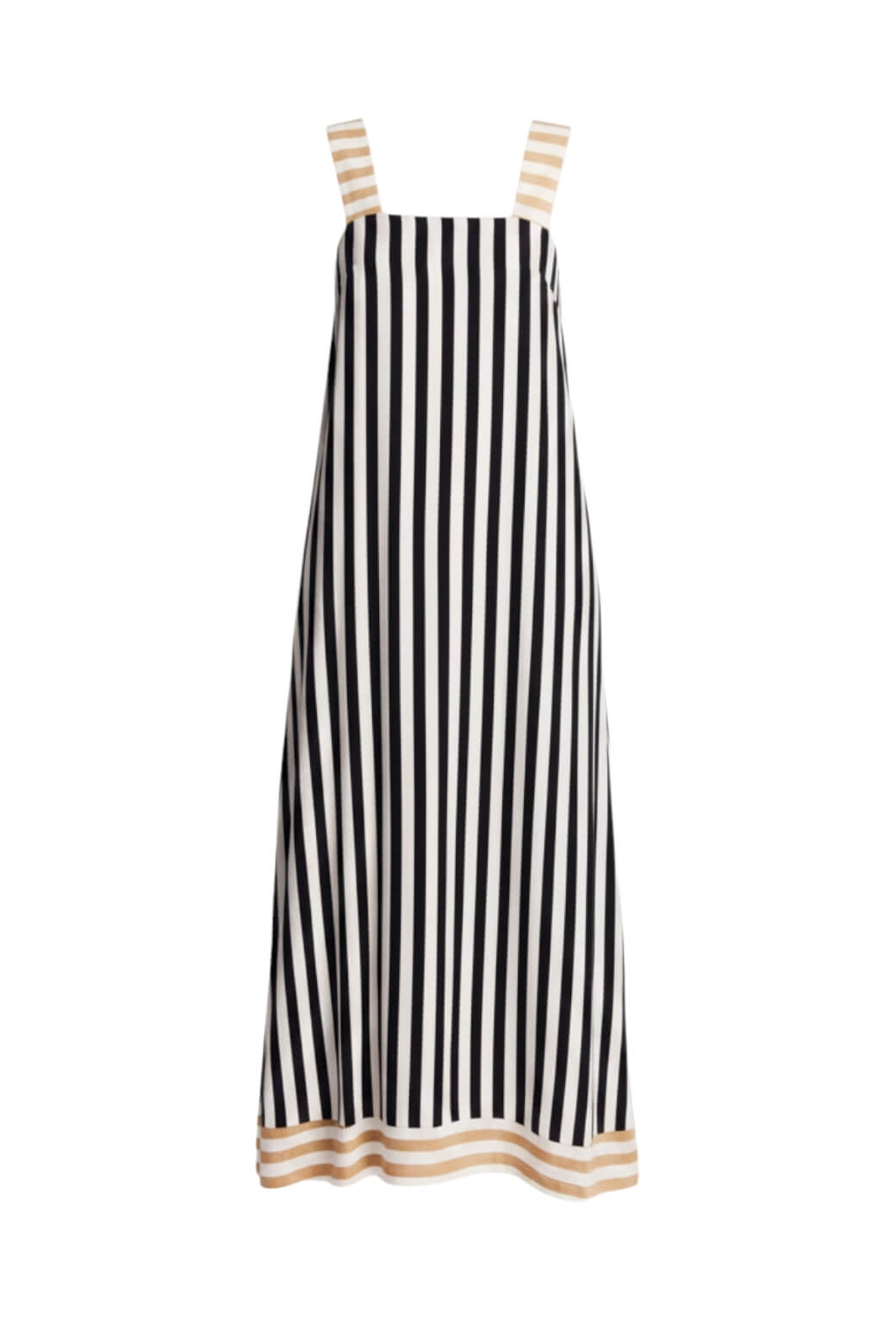 Pillar Gown - Black and Sand Stripe