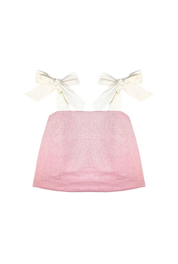 Buru x PBL Pillar Top - Pink Shimmer Linen