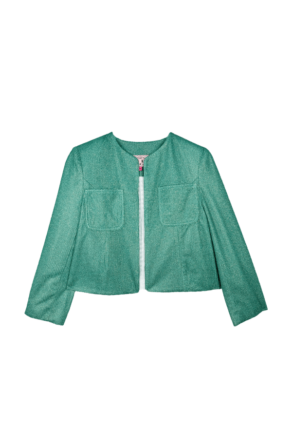 Poolside Blazer - Aqua Sparkle Knit