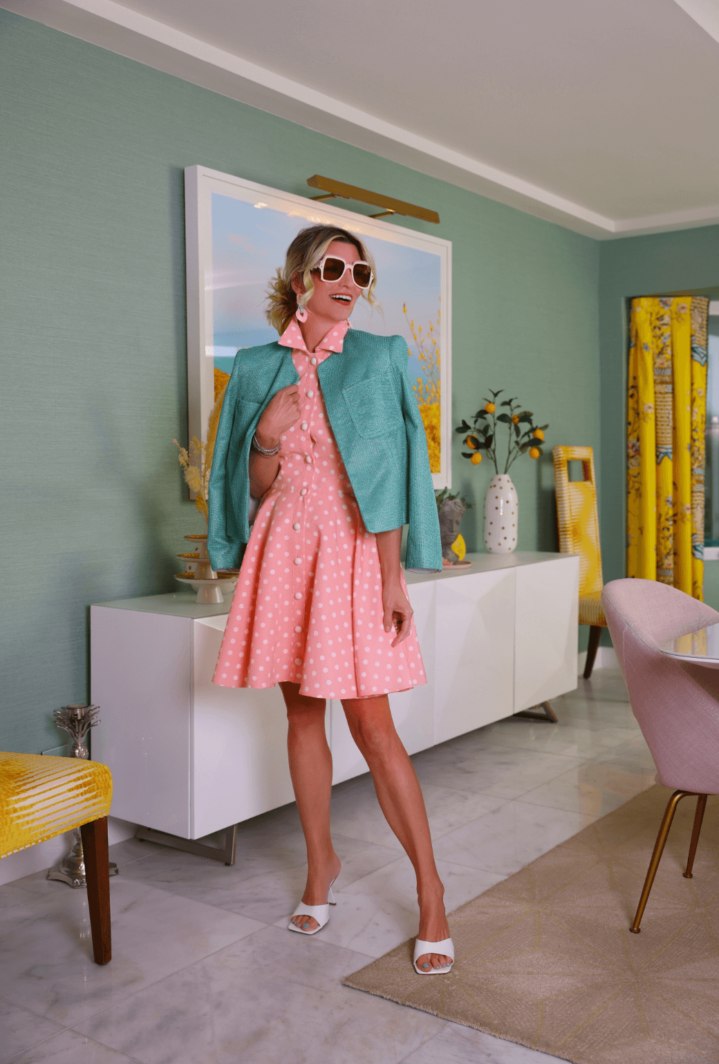 Poolside Blazer - Aqua Sparkle Knit