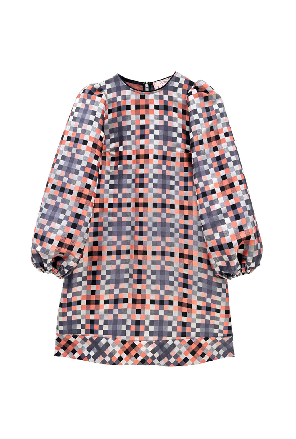 Puff Sleeve Party Dress KNEE LENGTH - Patchwork Brocade