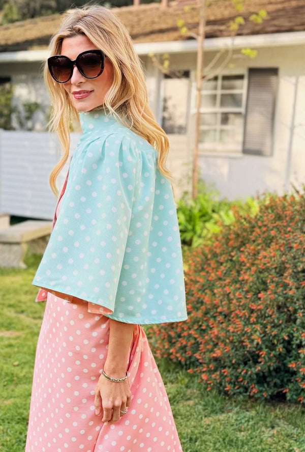 Reversible Capelet - Coral Dot