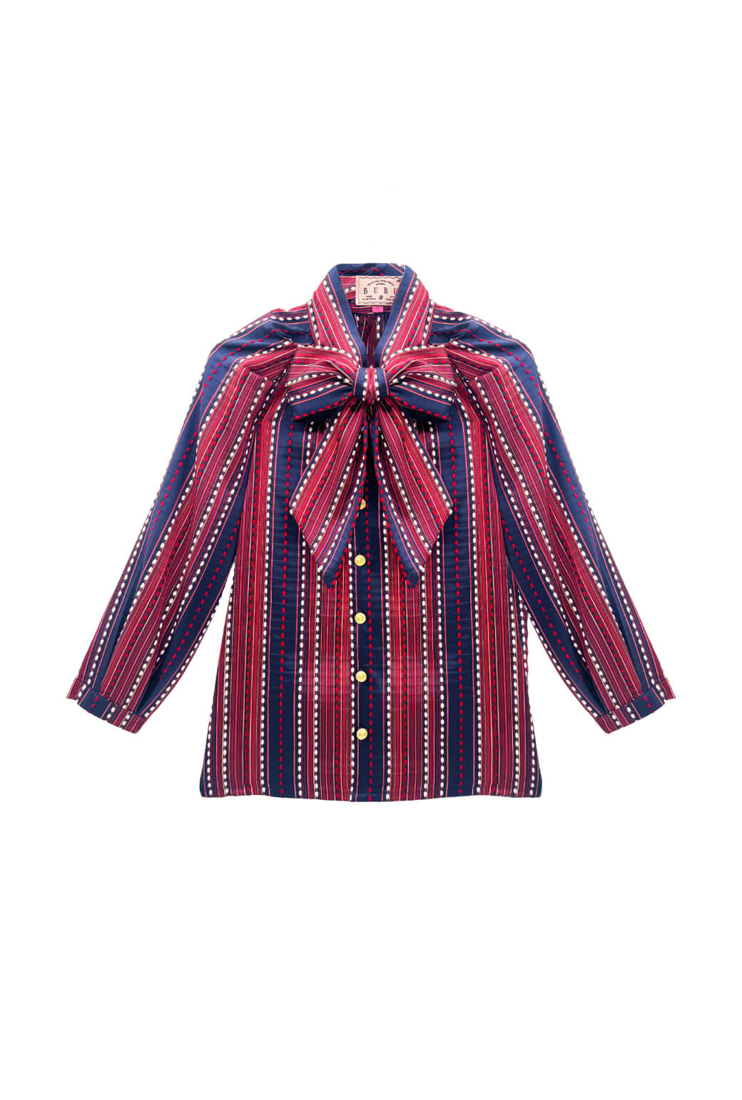 Big Bow Blouse - Navy Embroidery