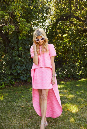 Run for the Roses Maggie Mini Skirt - Pink Damask