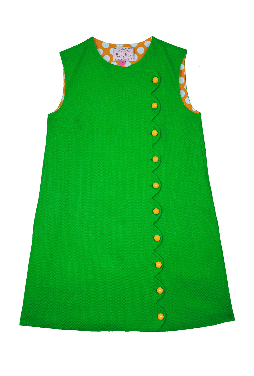 Scallop Shift Dress - Kelly Green