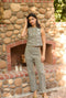 Scallop Top - Olive Windowpane