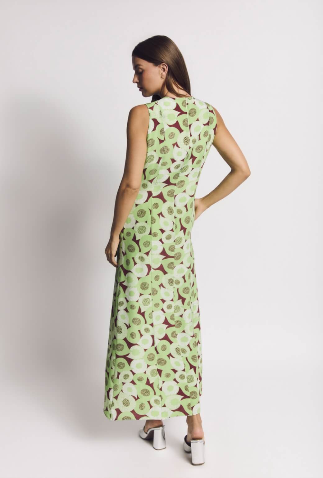 Sleeveless Deco Dress MAXI - Avocados