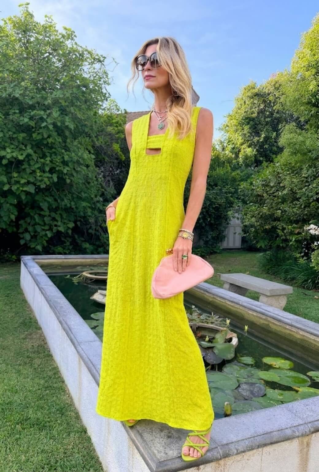 Sleeveless Deco Dress MAXI - Courtside Yellow Knit