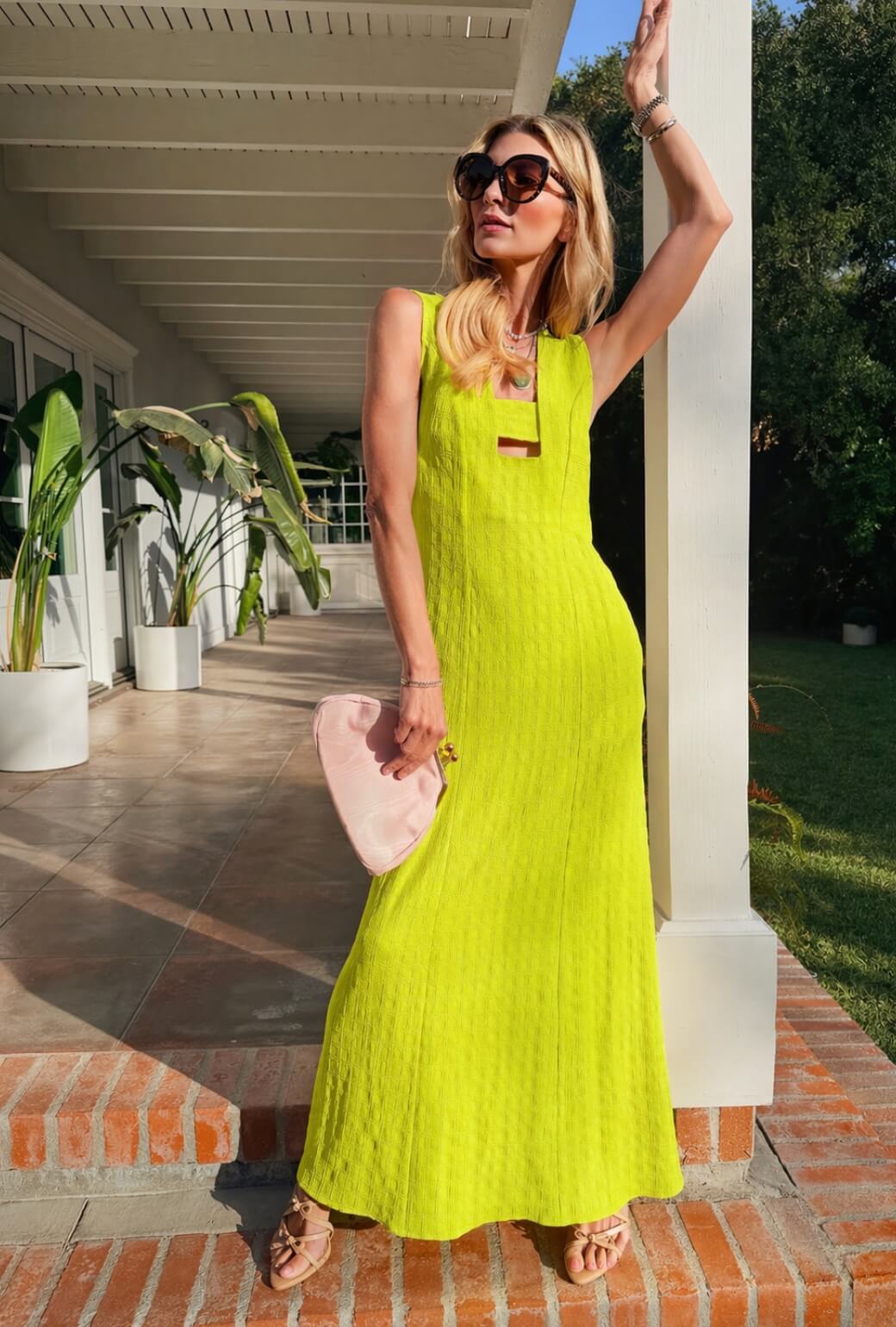 Sleeveless Deco Dress MAXI - Courtside Yellow Knit