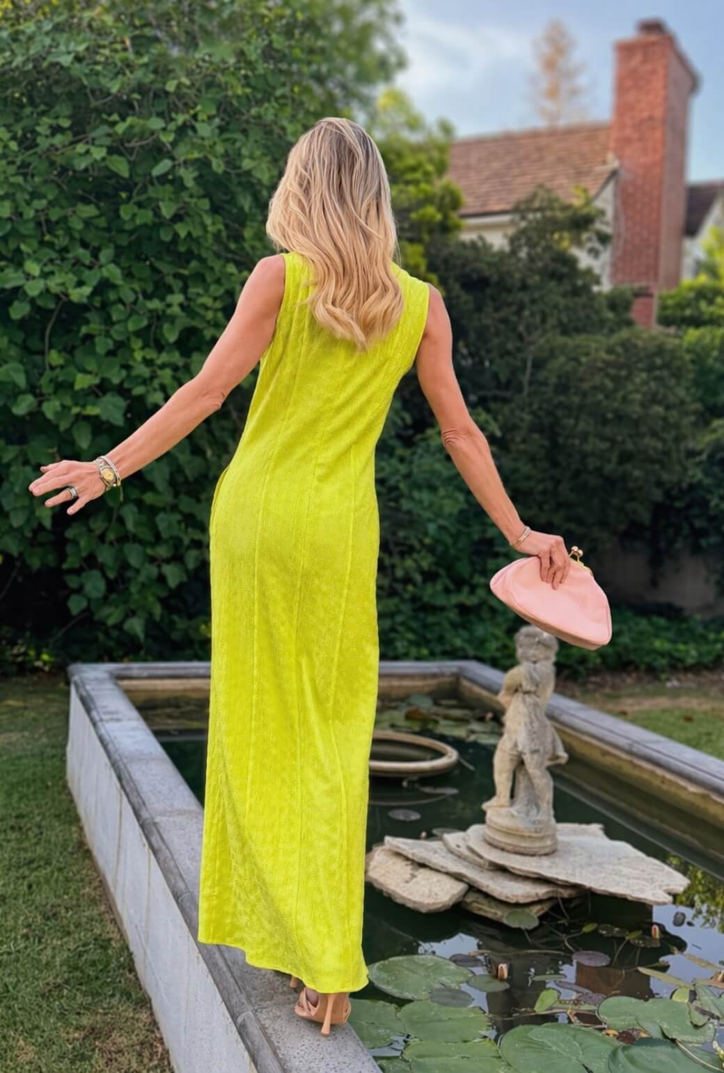 Sleeveless Deco Dress MAXI - Courtside Yellow Knit