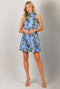 Sleeveless Mod Dress - Powder Blue Vines