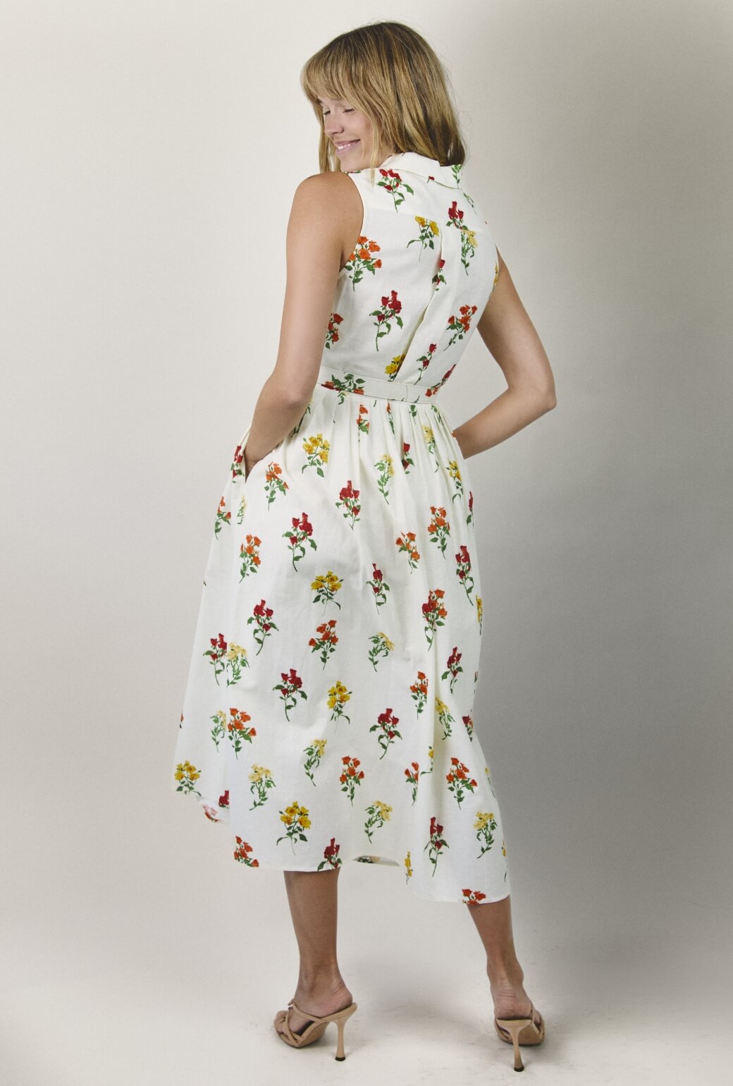 Sleeveless Shirtdress MIDI - Knockout Rose