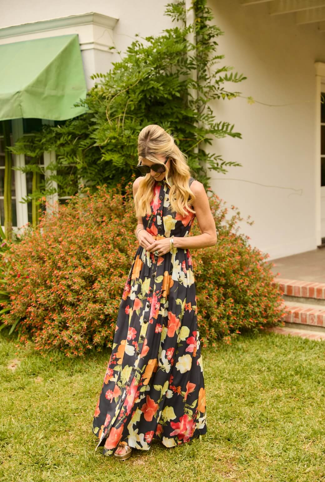 Sleeveless Shirtdress MAXI - Hibiscus