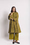 Buru x Val Swing Coat - Chartreuse Crosshatch