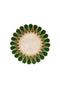 Teardrop Rattan Placemats - Deep Green & Chartreuse