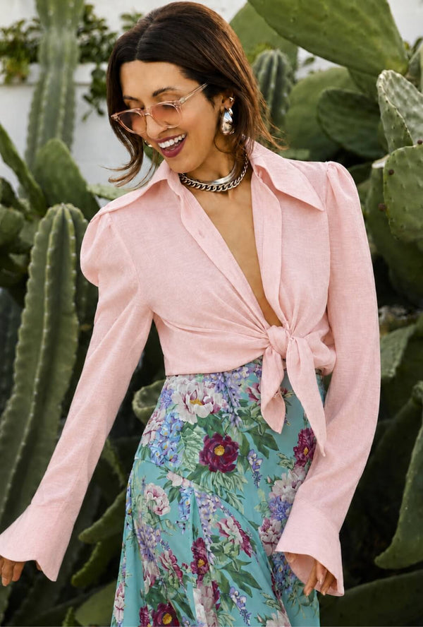 Buru x India The Battersea Blouse 2.0- Sheer Pink
