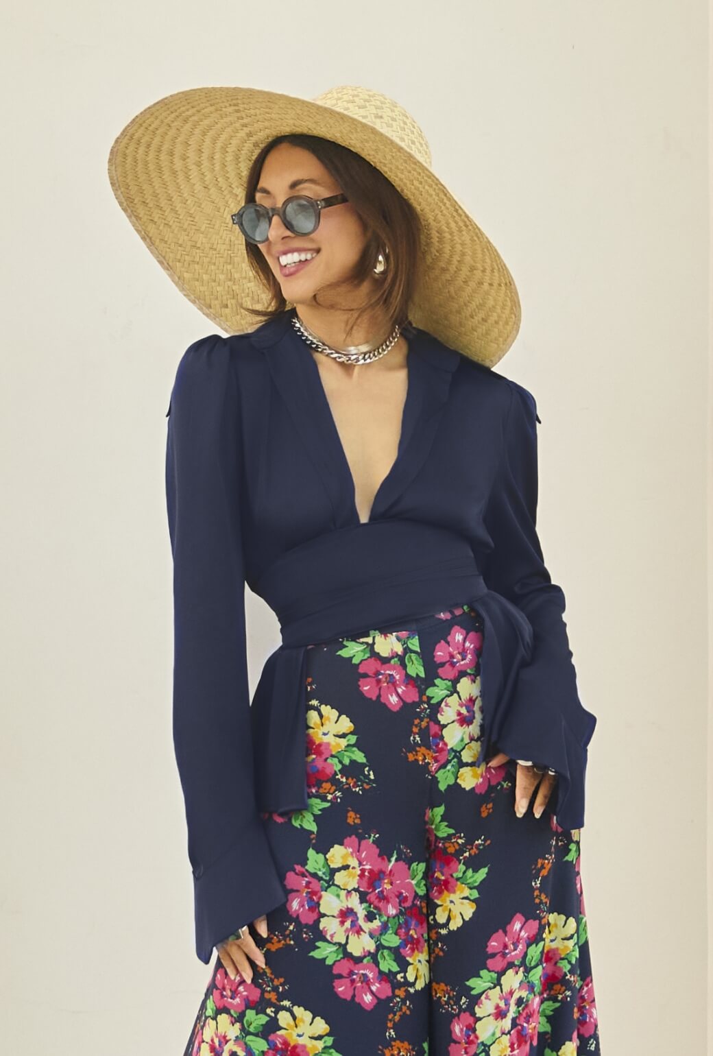 Buru x India 2.0 The Battersea Blouse-Navy