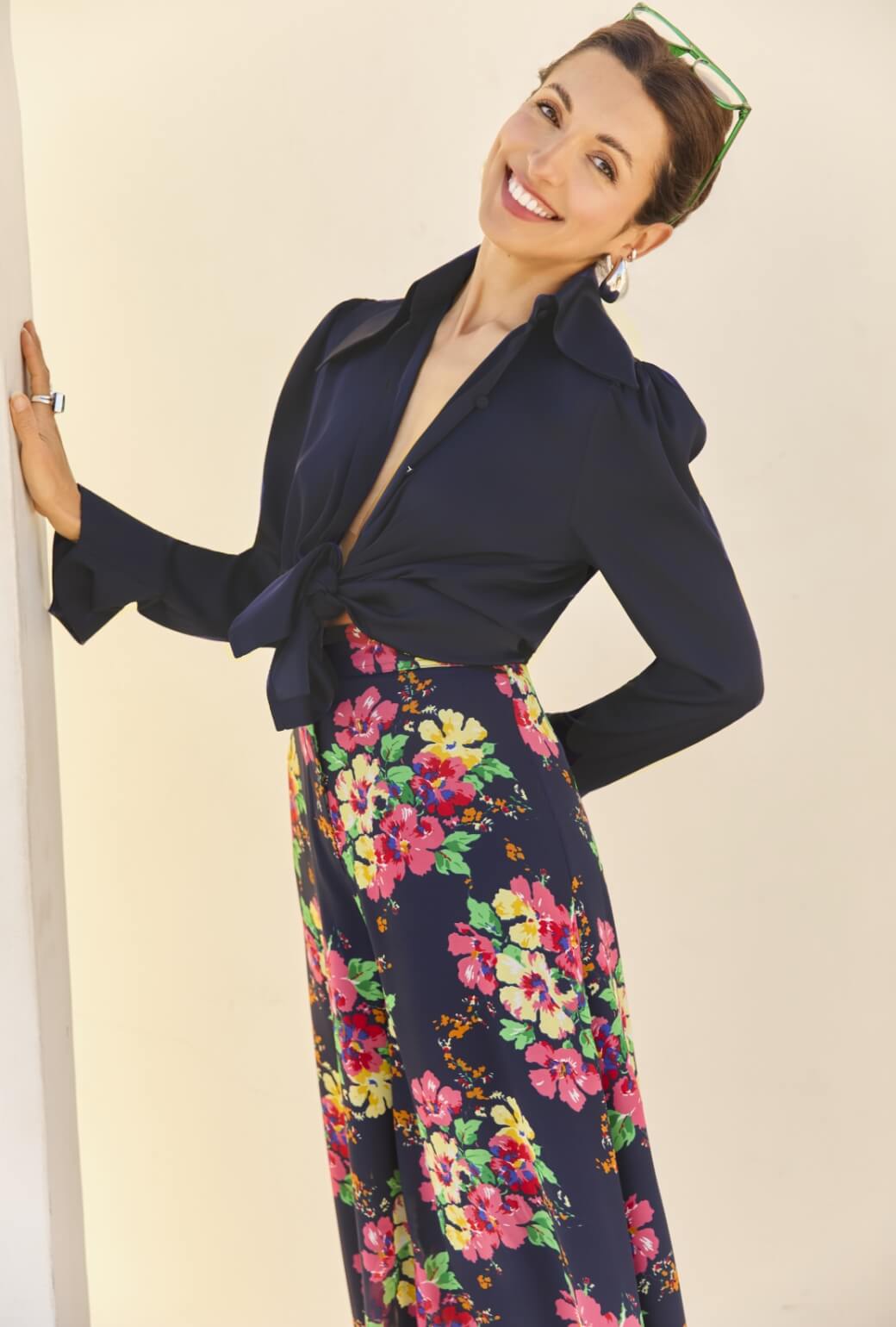 Buru x India 2.0 The Battersea Blouse-Navy