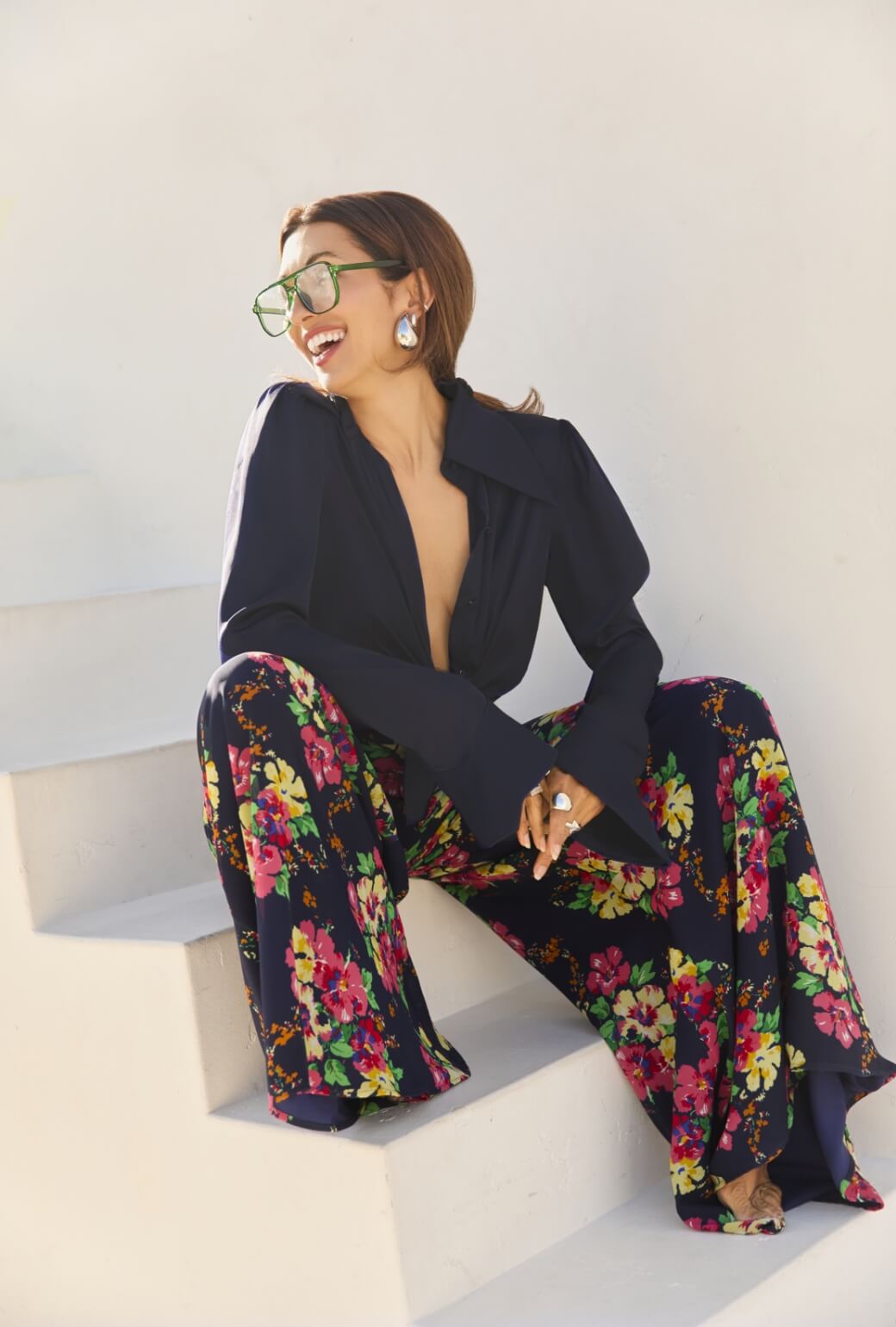 Buru x India 2.0 The Battersea Blouse-Navy
