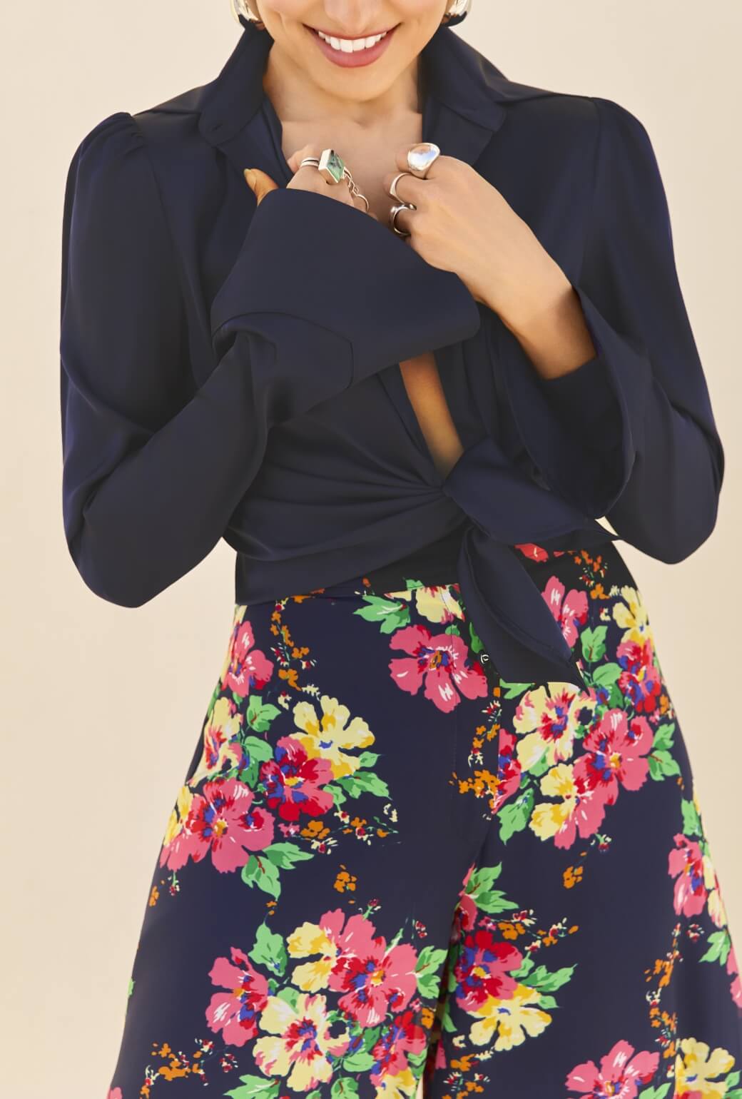 Buru x India 2.0 The Battersea Blouse-Navy