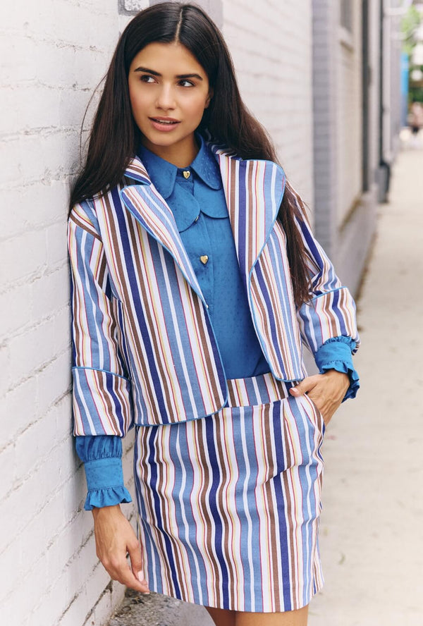 The Flip Jacket - Brown Stripe Twill