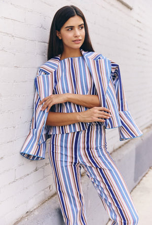 The Flip Jacket - Brown Stripe Twill