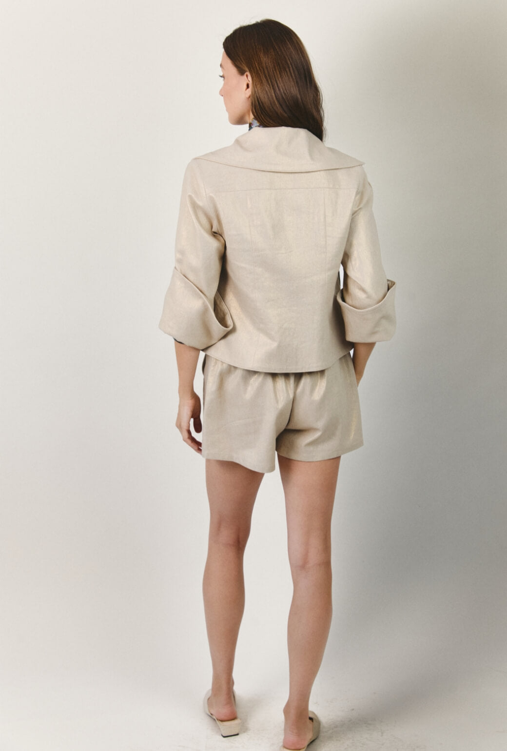 The Flip Jacket - Gold Shimmer Linen