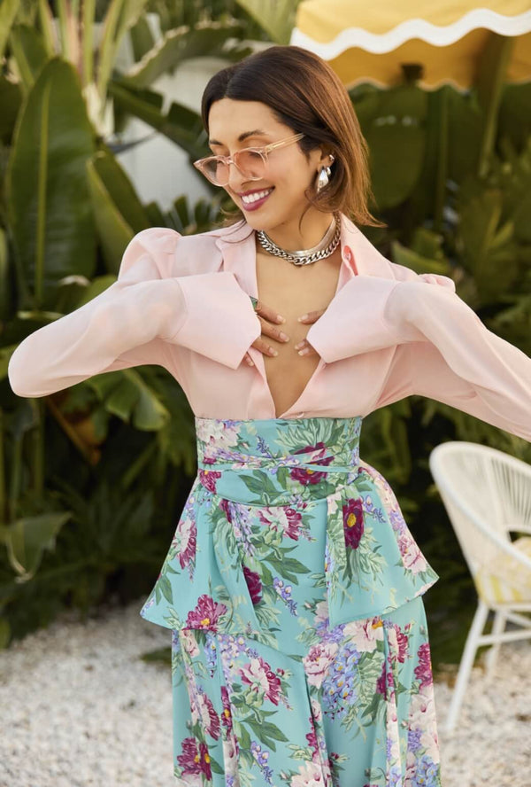 Buru x India 2.0 The Kings Road Ruffle Belt - Aqua Floral