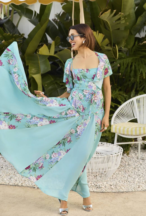 Buru x India 2.0 The Kings Road Ruffle Belt - Aqua Floral