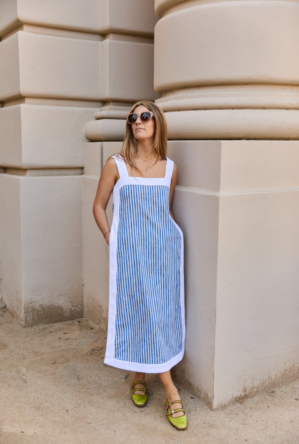 Buru x Ali Sisto The Lanai Tunic - Blue Stripe